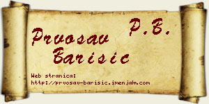 Prvosav Barišić vizit kartica